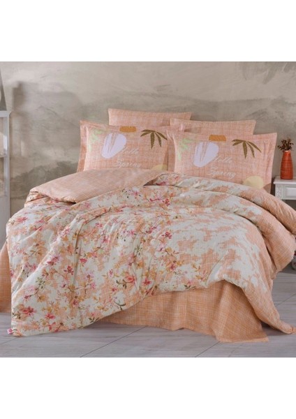 Hobby Çift Kişilik Poplin Nevresim Lily Somon