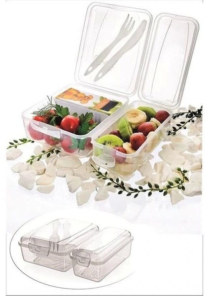 Takeaway Ergonomik Asorti Çatal Bıçaklı Pratik Yoğurt Saklama Kabı