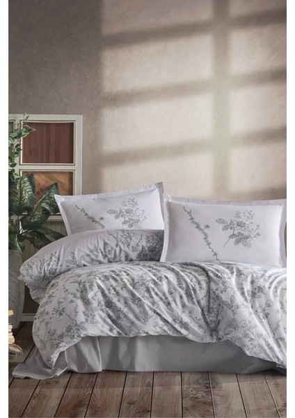 Clasy Saten Çift Kişilik Nevresim Takımı Messina V1 Gri