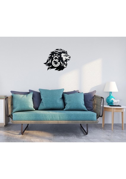 Lazer Kesim Metal Galatasaray Armalı Aslanbaşı Duvar Dekorasyonu 48X60 cm fiyatları