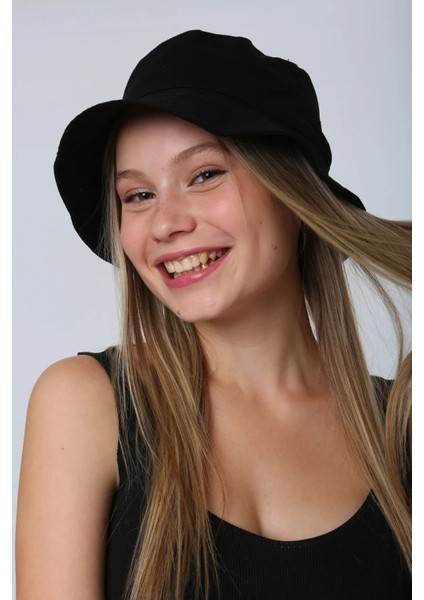 Unisex Yazlık Bucket Renkli Şapka Siyah