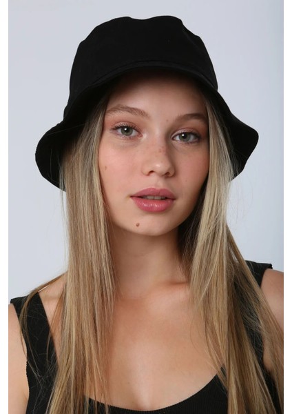 Unisex Yazlık Bucket Renkli Şapka Siyah