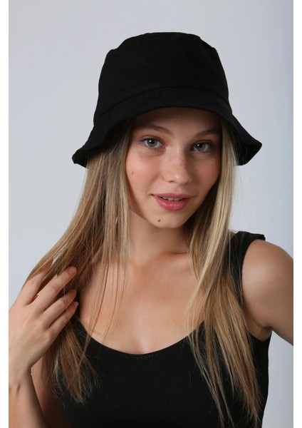 Unisex Yazlık Bucket Renkli Şapka Siyah