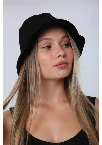 Unisex Yazlık Bucket Renkli Şapka Siyah