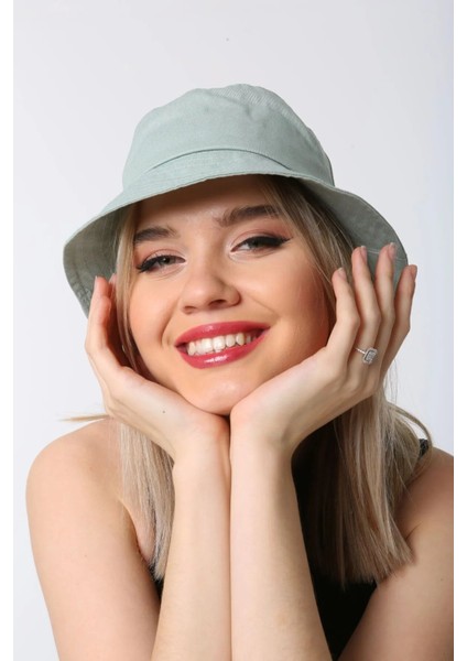 Unisex Yazlık Bucket Renkli Şapka Yeşil