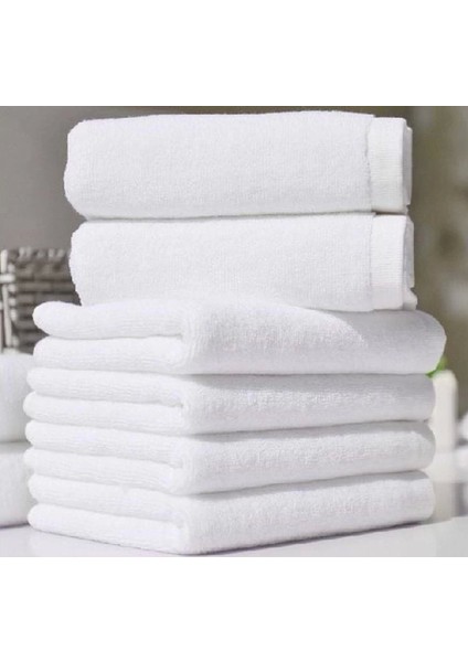 Nevresim Dünyası Otel Tipi 6'lı 50x90 Yüz Havlusu Beyaz