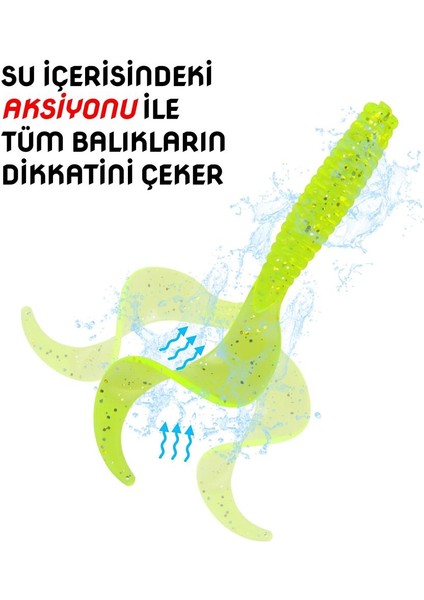 Silikon Kurt Sahte Yem - 60MM - Sarı/beyaz - Yumy (18065-463)