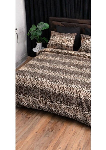 Set - Çift Kişilik Leopar Nevresim Seti
