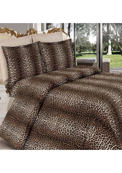 Set - Çift Kişilik Leopar Nevresim Seti