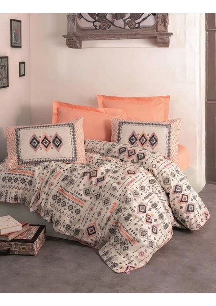Cotton Box Etnich Nevresim Takımı Çift Kişilik Kateri Somon