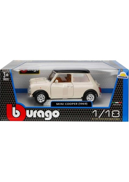 12036 Sunman, 1:18 Mini Cooper 1969 Model Araba