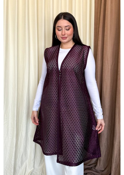 Kadın Dantel Uzun Yelek 261