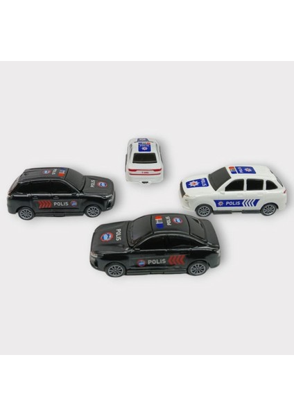 Fırsat Byr Çek Bırak Togg Polis Arabası - 4lü Set Yeni