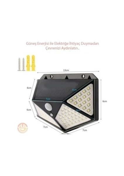 Solar Bahçe Aydınlatma Lambası 100 LED