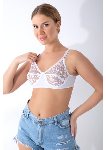 Beyaz Dantelli Toparlayıcı Sütyen - 679667-1453 fiyatları