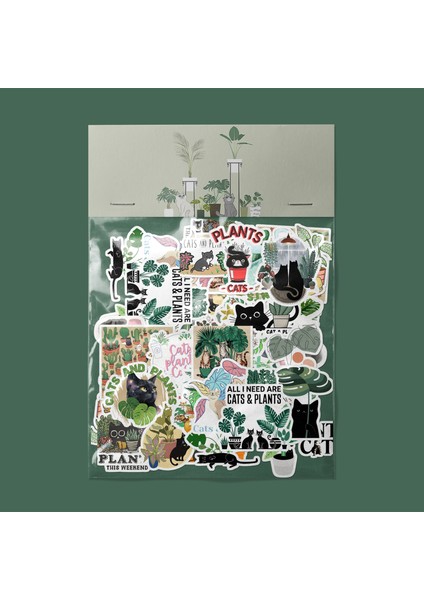 Bitkiler ve Kediler Sticker Paketi -Bullet Journal - Ajanda - Planner - Defter - Laptop Etiket Çıkartma Çok Renkli 10 x 15 Paket Boyutu 3 x 5 cm Stickerlar Paket Içeriği 25 Adet Dadi Ramba Sticker