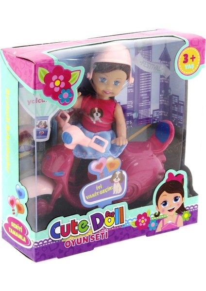 Cute Doll Mini Bebek ve Mor Vespa