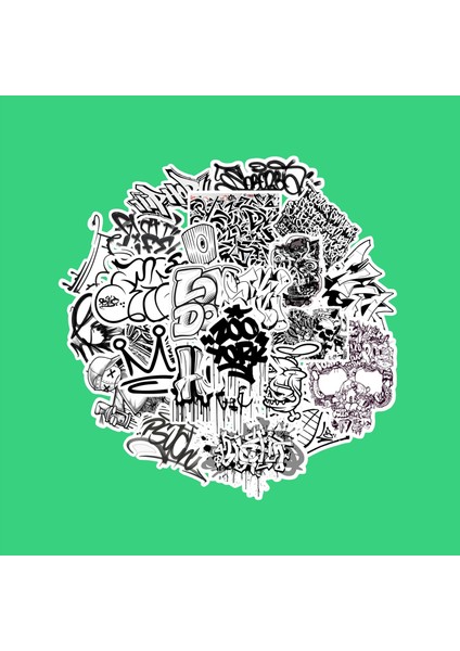 Black And White Graffiti Sticker Paketi fiyatları