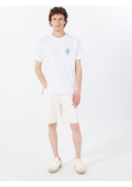 Bisiklet Yaka Desenli Beyaz Erkek T-Shirt M5GI55K8FQ4G011 Gj Ss Cn Reg Palm fiyatları