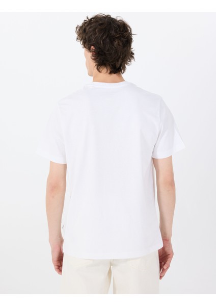 Bisiklet Yaka Desenli Beyaz Erkek T-Shirt M5GI55K8FQ4G011 Gj Ss Cn Reg Palm indirimleri