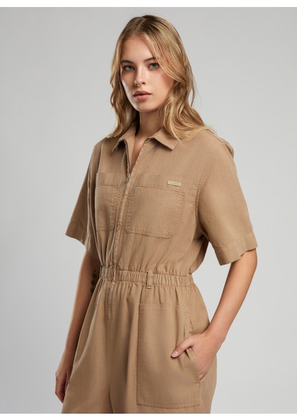 Düz Camel Kadın Tulum 252 Lcf 244001 Alıa A. Camel