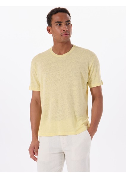 Bisiklet Yaka Sarı Erkek T-Shirt Mr Fıguı modelleri