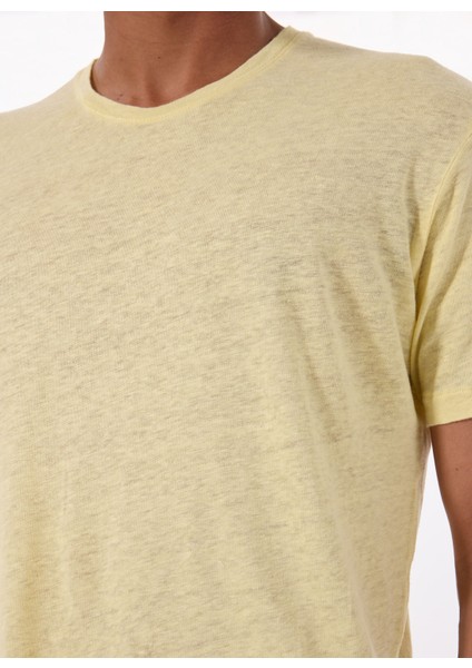 Bisiklet Yaka Sarı Erkek T-Shirt Mr Fıguı fırsatları