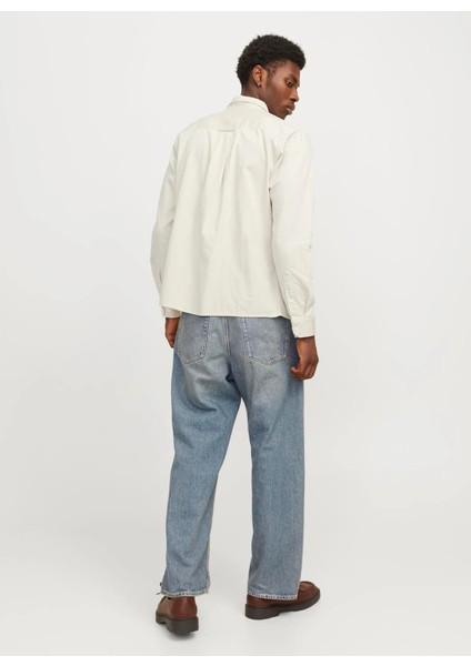 Comfort Fit Ekru Erkek Gömlek Jjetravıs Shırt Ls Noos indirimleri