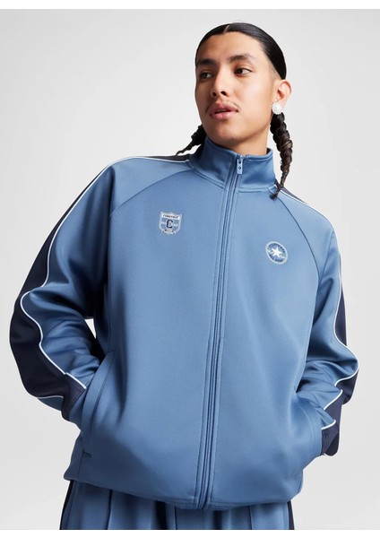 10027327.480 Retro Track Jacket Mavi Regular Fit Düz Erkek Zip Ceket