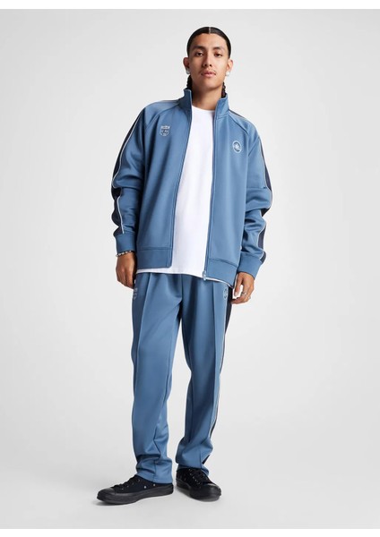 10027327.480 Retro Track Jacket Mavi Regular Fit Düz Erkek Zip Ceket