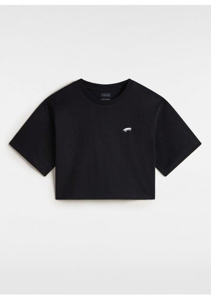 VN000P5QBLK1-W Salton Relax Crop Ss Siyah Yuvarlak Yaka Normal Düz Kadın T-Shirt fiyatları