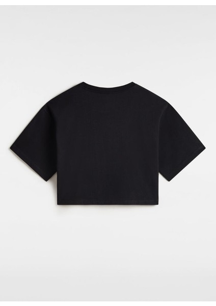 VN000P5QBLK1-W Salton Relax Crop Ss Siyah Yuvarlak Yaka Normal Düz Kadın T-Shirt modelleri