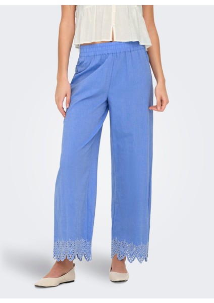 Orta Bel Normal Mavi Kadın Pantolon Onlpaula Tulum Emb Pull-Up Pant Wvn fiyatları