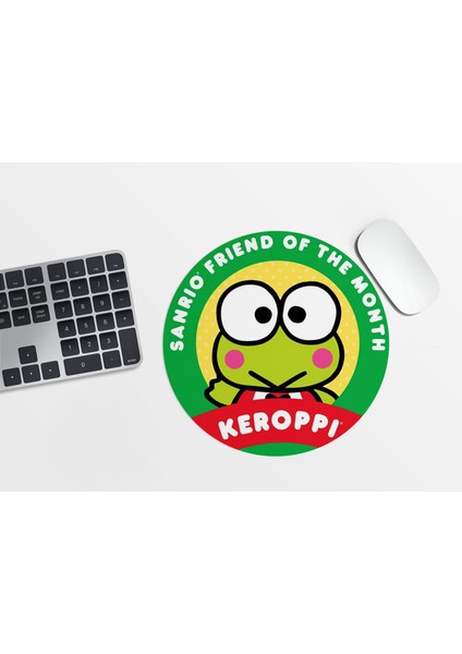 Sanrio Hello Kitty Keroppi Desenli Yuvarlak Mousepad - 20CM - Anime - Sevimli