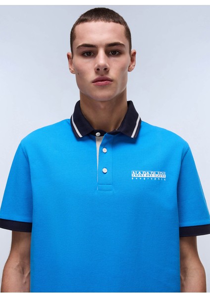 NP0A4ID4B2W1-E-ZERI Ss Mavi Relaxed Erkek T-Shirt