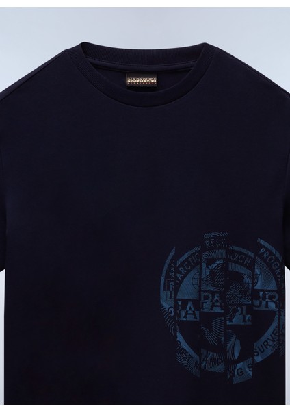 NP0A4IEA1761-S-VANNI Prt Ss Lacivert Relaxed Erkek T-Shirt fırsatları