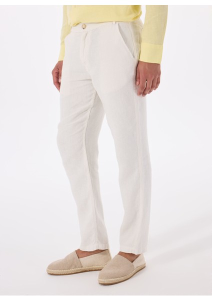Standart Bel Normal Paça Standart Beyaz Erkek Pantolon Mr Tom Pants modelleri