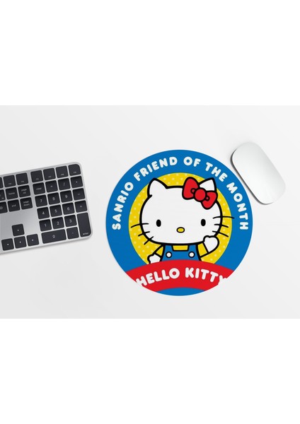 Sanrio Hello Kitty Desenli Yuvarlak Mousepad - 20CM - Anime - Sevimli
