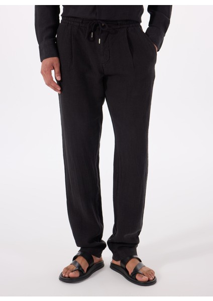 Lastikli Bel Normal Paça Standart Siyah Erkek Pantolon Mr Rog Pants