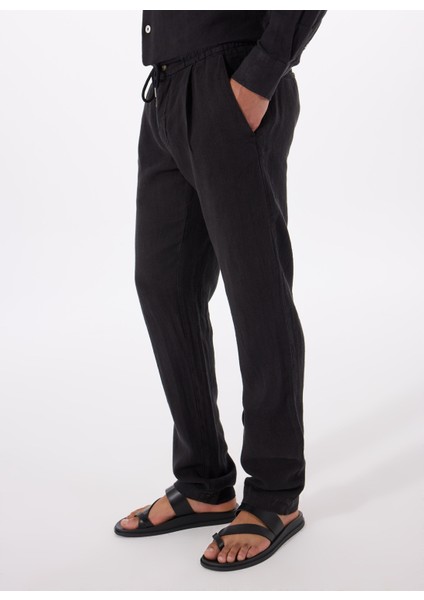 Lastikli Bel Normal Paça Standart Siyah Erkek Pantolon Mr Rog Pants