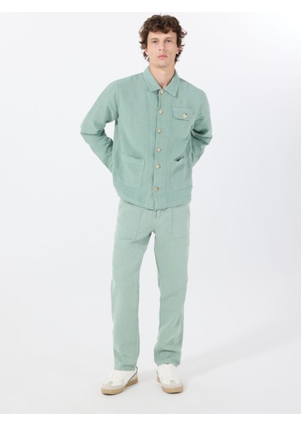 Standart Bel Normal Paça Standart Yeşil Erkek Pantolon Mr Brıckell Pants