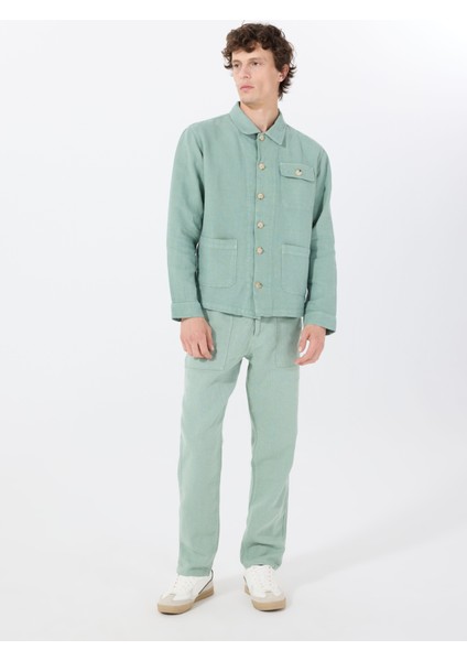 Standart Bel Normal Paça Standart Yeşil Erkek Pantolon Mr Brıckell Pants