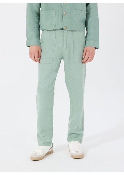 Standart Bel Normal Paça Standart Yeşil Erkek Pantolon Mr Brıckell Pants