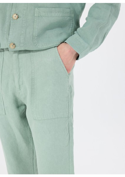 Standart Bel Normal Paça Standart Yeşil Erkek Pantolon Mr Brıckell Pants