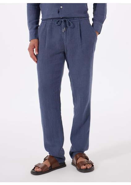 Lastikli Bel Normal Paça Standart Lacivert Erkek Pantolon Mr Rog Pants modelleri