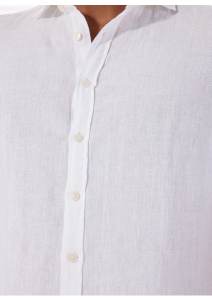 Standart Düğmeli Yaka Beyaz Erkek Gömlek Mr Short Sleeve fırsatları