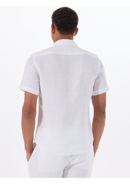 Standart Düğmeli Yaka Beyaz Erkek Gömlek Mr Short Sleeve indirimleri