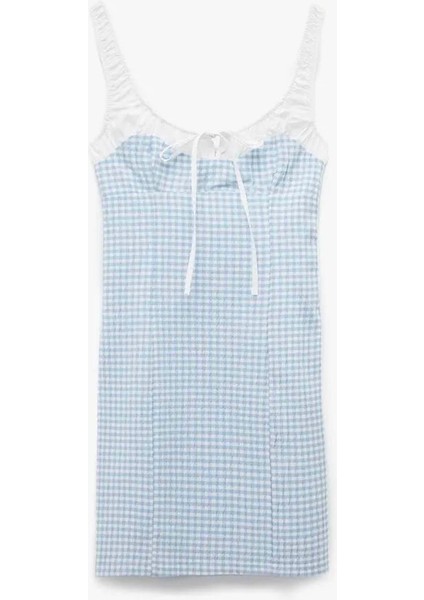 x Sibil Çetinkaya Mavi Kadın Bisiklet Yaka Skinny Fit Elbise 5SAK80347PW fırsatları