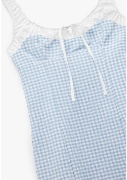 x Sibil Çetinkaya Mavi Kadın Bisiklet Yaka Skinny Fit Elbise 5SAK80347PW indirimleri