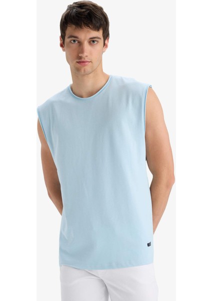 %100 Pamuk Boxy Fit Bisiklet Yaka Basic Düz Atlet C7205AX25SM modelleri